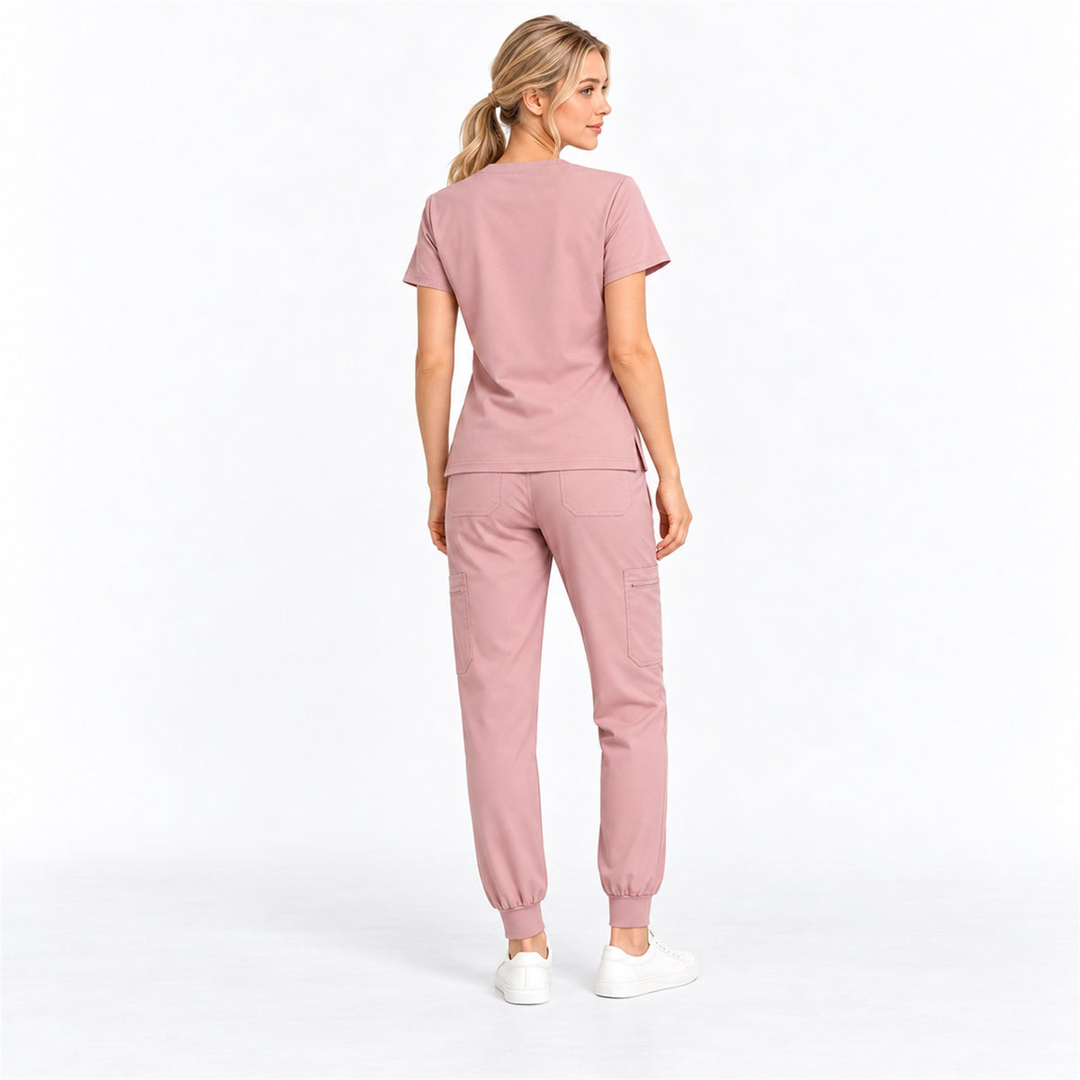 Women's V-Neck Cargo Jogger Scrub Set | G&P