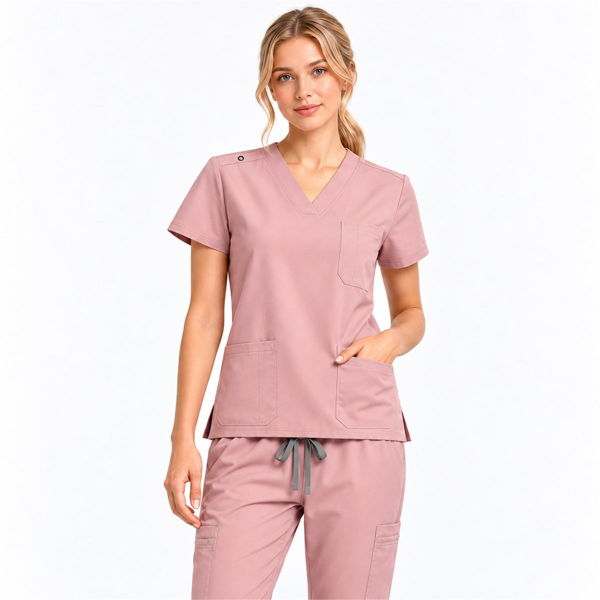 Women's V-Neck Cargo Jogger Scrub Set | G&P